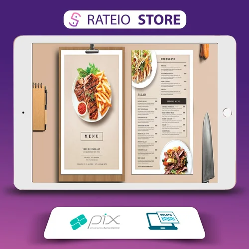 Menu de Comida 4K: Exibição do Restaurante - Envato Elements